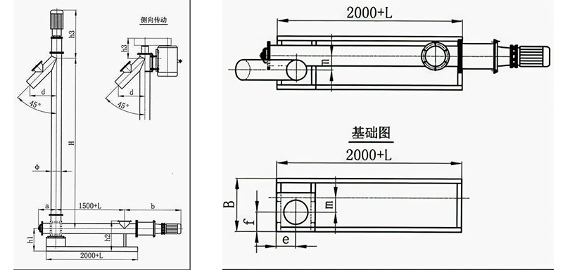 垂直螺旋（xuán）輸送（sòng）機外形尺寸